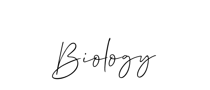 How to make Biology signature? Allison_Script is a professional autograph style. Create handwritten signature for Biology name. Biology signature style 2 images and pictures png