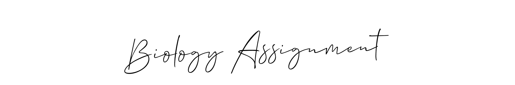 How to make Biology Assignment name signature. Use Allison_Script style for creating short signs online. This is the latest handwritten sign. Biology Assignment signature style 2 images and pictures png