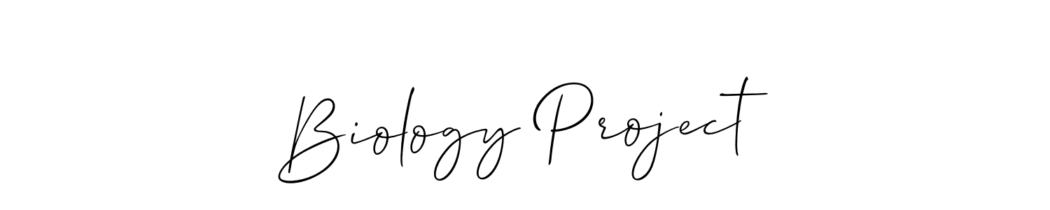 Make a beautiful signature design for name Biology Project. With this signature (Allison_Script) style, you can create a handwritten signature for free. Biology Project signature style 2 images and pictures png