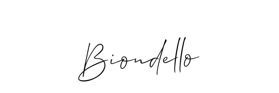 How to make Biondello name signature. Use Allison_Script style for creating short signs online. This is the latest handwritten sign. Biondello signature style 2 images and pictures png