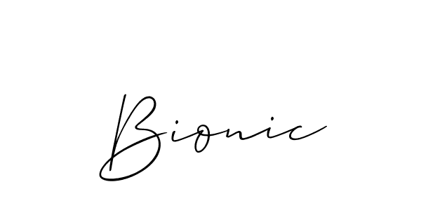 Create a beautiful signature design for name Bionic. With this signature (Allison_Script) fonts, you can make a handwritten signature for free. Bionic signature style 2 images and pictures png