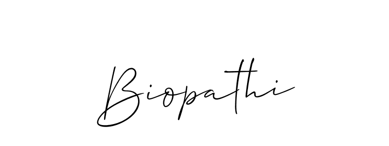 The best way (Allison_Script) to make a short signature is to pick only two or three words in your name. The name Biopathi include a total of six letters. For converting this name. Biopathi signature style 2 images and pictures png