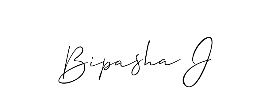 It looks lik you need a new signature style for name Bipasha J. Design unique handwritten (Allison_Script) signature with our free signature maker in just a few clicks. Bipasha J signature style 2 images and pictures png