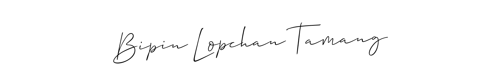 Design your own signature with our free online signature maker. With this signature software, you can create a handwritten (Allison_Script) signature for name Bipin Lopchan Tamang. Bipin Lopchan Tamang signature style 2 images and pictures png
