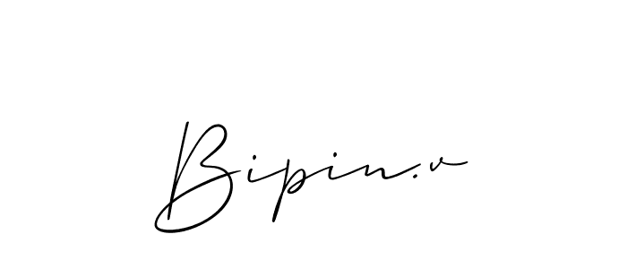 Use a signature maker to create a handwritten signature online. With this signature software, you can design (Allison_Script) your own signature for name Bipin.v. Bipin.v signature style 2 images and pictures png