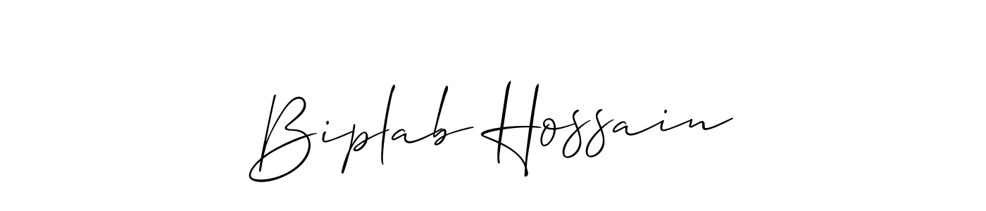The best way (Allison_Script) to make a short signature is to pick only two or three words in your name. The name Biplab Hossain include a total of six letters. For converting this name. Biplab Hossain signature style 2 images and pictures png