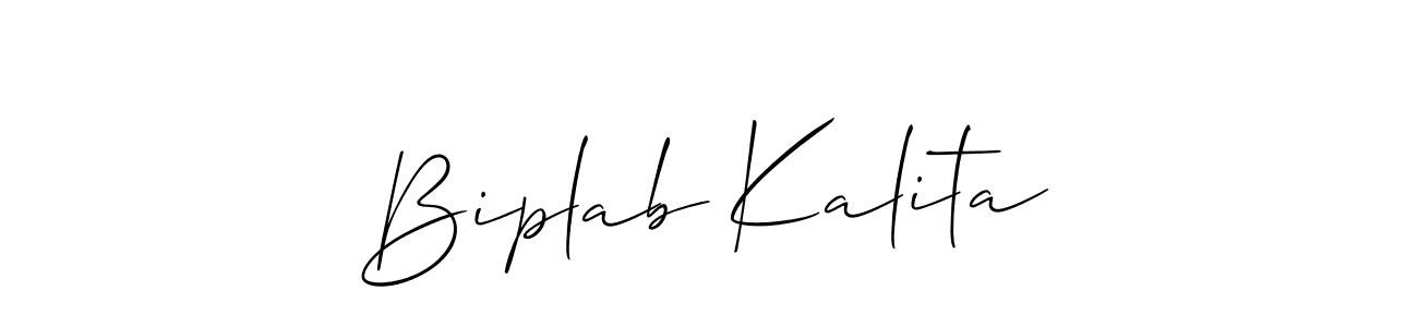 The best way (Allison_Script) to make a short signature is to pick only two or three words in your name. The name Biplab Kalita include a total of six letters. For converting this name. Biplab Kalita signature style 2 images and pictures png