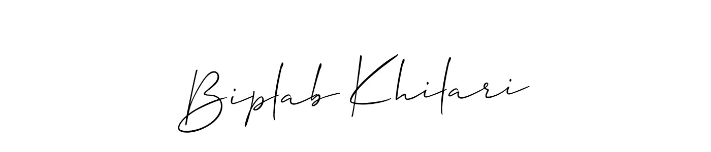 How to make Biplab Khilari signature? Allison_Script is a professional autograph style. Create handwritten signature for Biplab Khilari name. Biplab Khilari signature style 2 images and pictures png