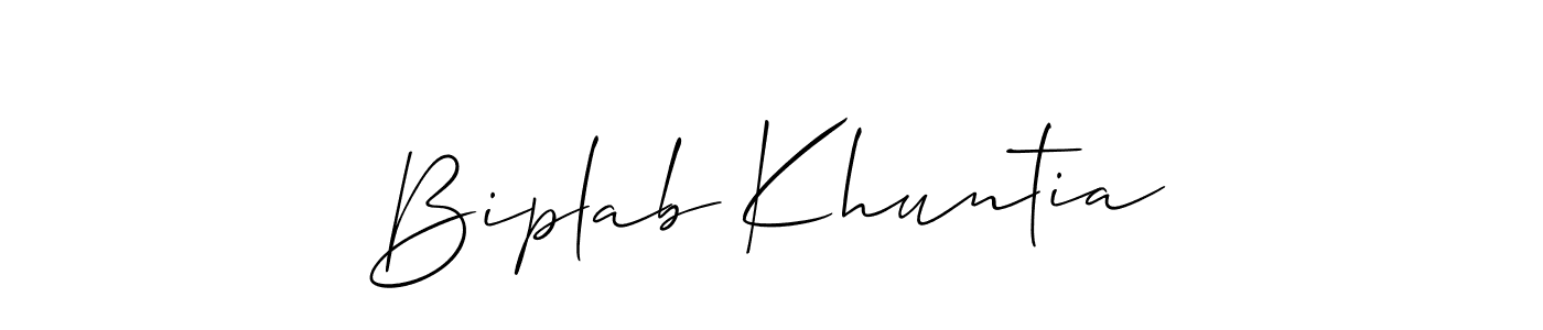 How to make Biplab Khuntia signature? Allison_Script is a professional autograph style. Create handwritten signature for Biplab Khuntia name. Biplab Khuntia signature style 2 images and pictures png