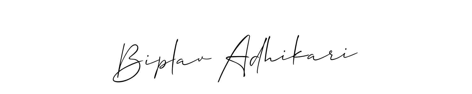 Make a beautiful signature design for name Biplav Adhikari. With this signature (Allison_Script) style, you can create a handwritten signature for free. Biplav Adhikari signature style 2 images and pictures png