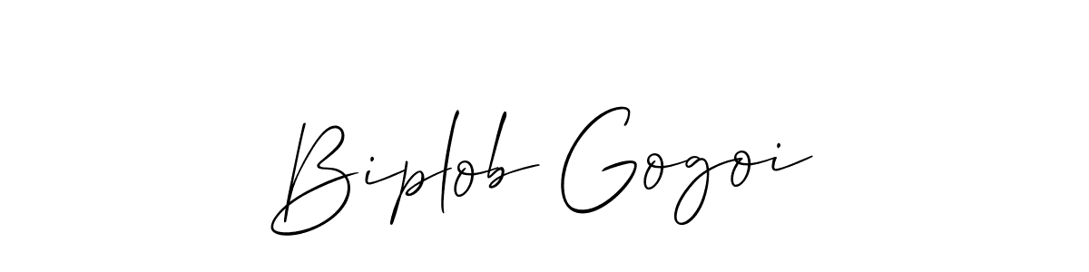 Use a signature maker to create a handwritten signature online. With this signature software, you can design (Allison_Script) your own signature for name Biplob Gogoi. Biplob Gogoi signature style 2 images and pictures png