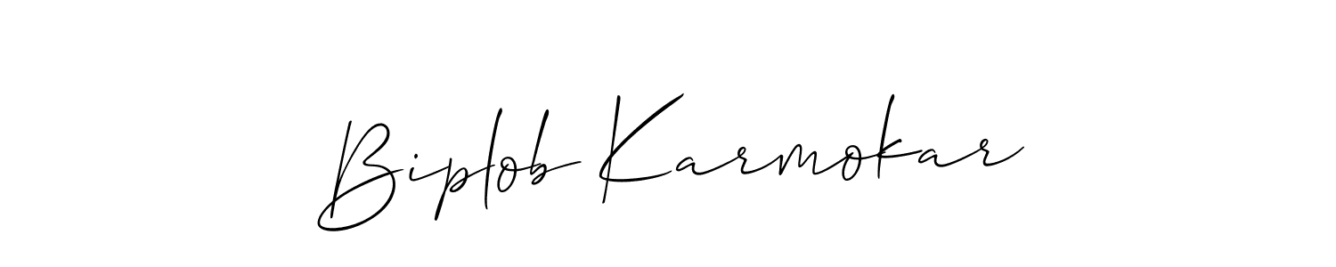 Design your own signature with our free online signature maker. With this signature software, you can create a handwritten (Allison_Script) signature for name Biplob Karmokar. Biplob Karmokar signature style 2 images and pictures png