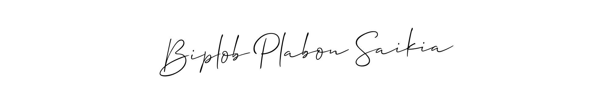 Use a signature maker to create a handwritten signature online. With this signature software, you can design (Allison_Script) your own signature for name Biplob Plabon Saikia. Biplob Plabon Saikia signature style 2 images and pictures png