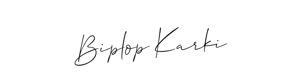 This is the best signature style for the Biplop Karki name. Also you like these signature font (Allison_Script). Mix name signature. Biplop Karki signature style 2 images and pictures png