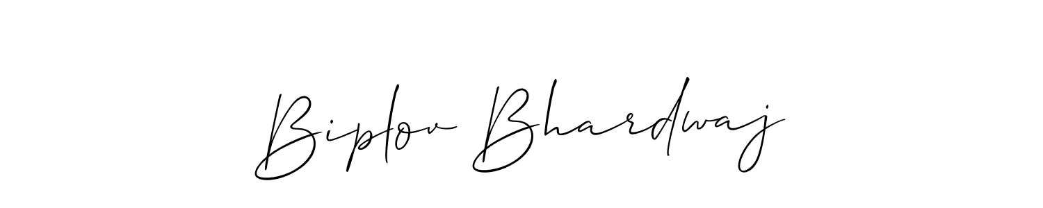 Create a beautiful signature design for name Biplov Bhardwaj. With this signature (Allison_Script) fonts, you can make a handwritten signature for free. Biplov Bhardwaj signature style 2 images and pictures png
