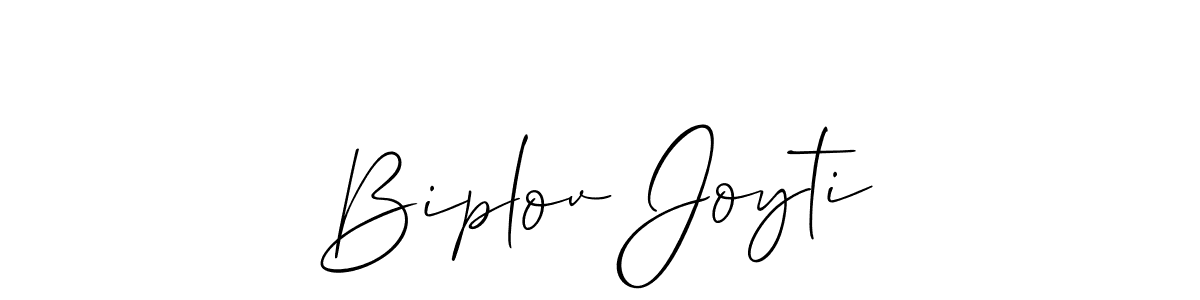 How to make Biplov Joyti name signature. Use Allison_Script style for creating short signs online. This is the latest handwritten sign. Biplov Joyti signature style 2 images and pictures png