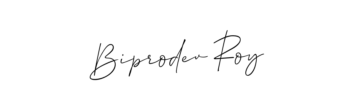 How to make Biprodev Roy name signature. Use Allison_Script style for creating short signs online. This is the latest handwritten sign. Biprodev Roy signature style 2 images and pictures png