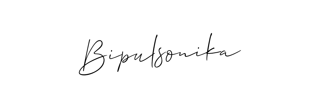 It looks lik you need a new signature style for name Bipulsonika. Design unique handwritten (Allison_Script) signature with our free signature maker in just a few clicks. Bipulsonika signature style 2 images and pictures png