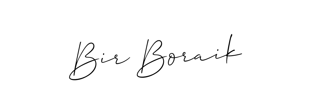 The best way (Allison_Script) to make a short signature is to pick only two or three words in your name. The name Bir Boraik include a total of six letters. For converting this name. Bir Boraik signature style 2 images and pictures png