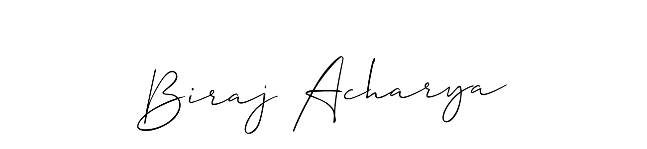 Allison_Script is a professional signature style that is perfect for those who want to add a touch of class to their signature. It is also a great choice for those who want to make their signature more unique. Get Biraj Acharya name to fancy signature for free. Biraj Acharya signature style 2 images and pictures png