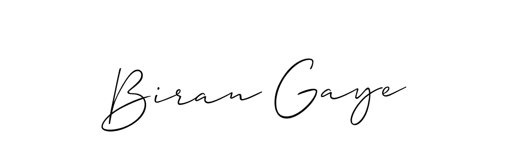 Make a beautiful signature design for name Biran Gaye. With this signature (Allison_Script) style, you can create a handwritten signature for free. Biran Gaye signature style 2 images and pictures png
