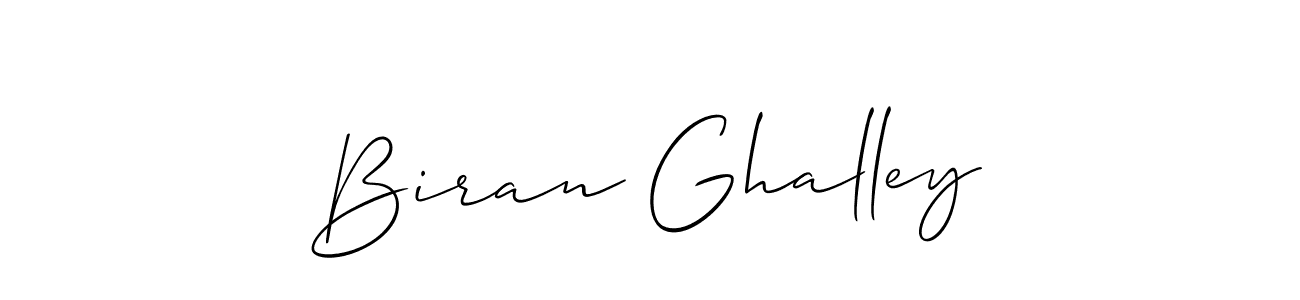 Make a beautiful signature design for name Biran Ghalley. With this signature (Allison_Script) style, you can create a handwritten signature for free. Biran Ghalley signature style 2 images and pictures png