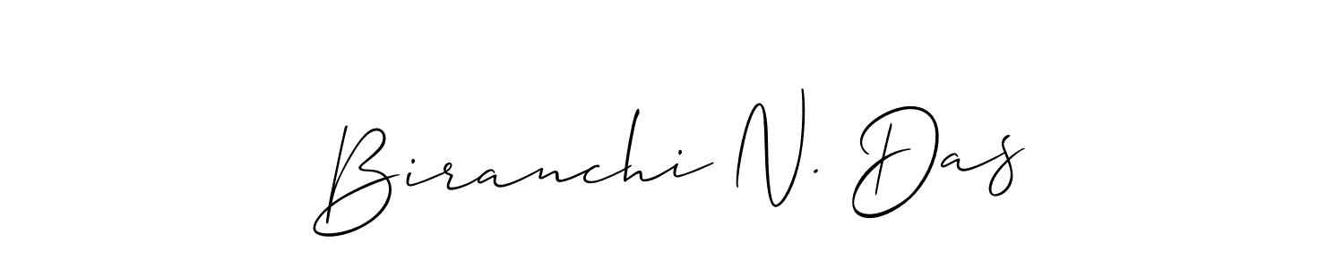 How to make Biranchi N. Das name signature. Use Allison_Script style for creating short signs online. This is the latest handwritten sign. Biranchi N. Das signature style 2 images and pictures png