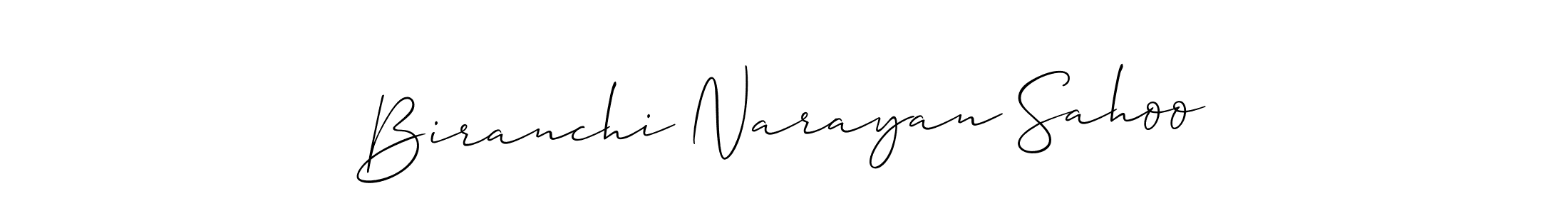 Create a beautiful signature design for name Biranchi Narayan Sahoo. With this signature (Allison_Script) fonts, you can make a handwritten signature for free. Biranchi Narayan Sahoo signature style 2 images and pictures png