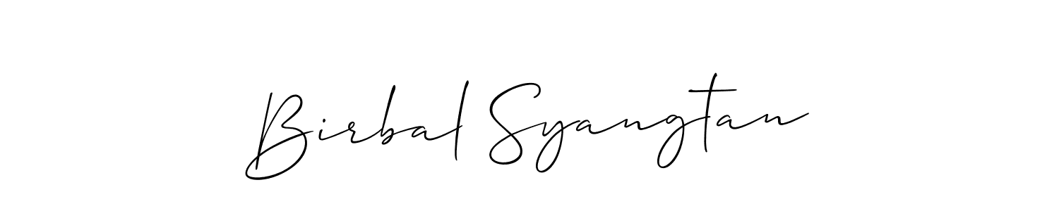 Also we have Birbal Syangtan name is the best signature style. Create professional handwritten signature collection using Allison_Script autograph style. Birbal Syangtan signature style 2 images and pictures png