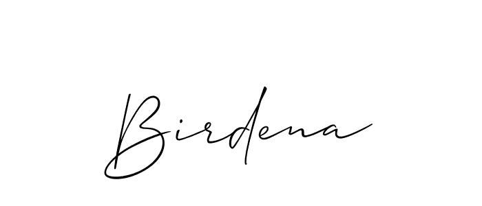 Use a signature maker to create a handwritten signature online. With this signature software, you can design (Allison_Script) your own signature for name Birdena. Birdena signature style 2 images and pictures png