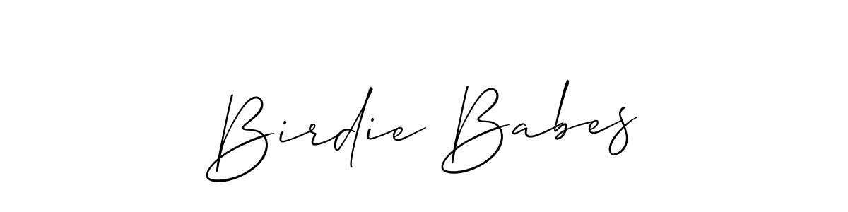 Design your own signature with our free online signature maker. With this signature software, you can create a handwritten (Allison_Script) signature for name Birdie Babes. Birdie Babes signature style 2 images and pictures png