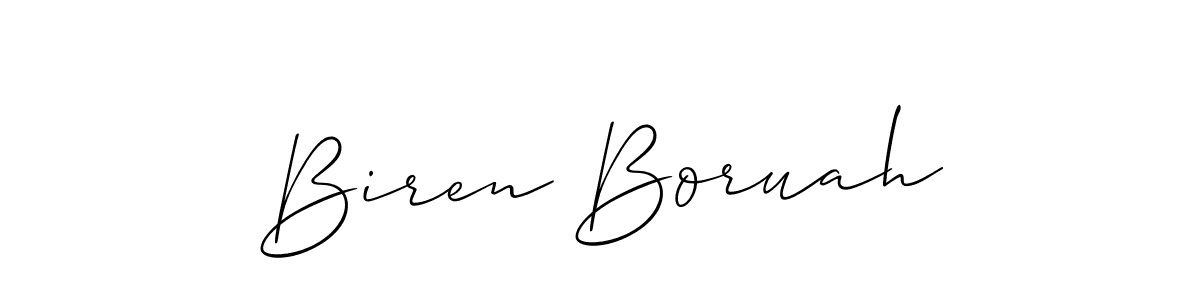 if you are searching for the best signature style for your name Biren Boruah. so please give up your signature search. here we have designed multiple signature styles  using Allison_Script. Biren Boruah signature style 2 images and pictures png