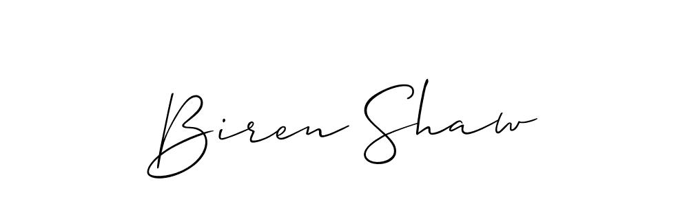 It looks lik you need a new signature style for name Biren Shaw. Design unique handwritten (Allison_Script) signature with our free signature maker in just a few clicks. Biren Shaw signature style 2 images and pictures png