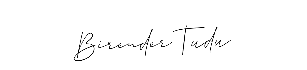 Birender Tudu stylish signature style. Best Handwritten Sign (Allison_Script) for my name. Handwritten Signature Collection Ideas for my name Birender Tudu. Birender Tudu signature style 2 images and pictures png