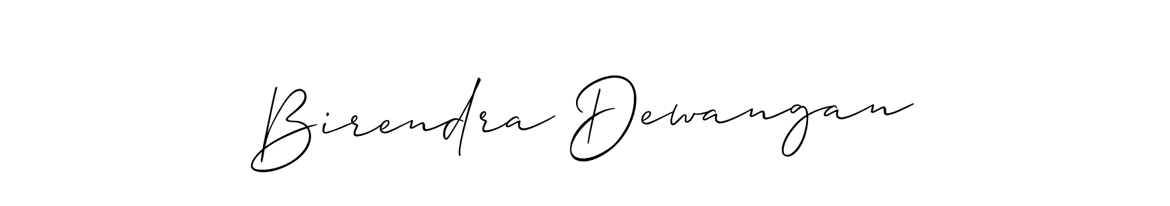 Make a beautiful signature design for name Birendra Dewangan. With this signature (Allison_Script) style, you can create a handwritten signature for free. Birendra Dewangan signature style 2 images and pictures png