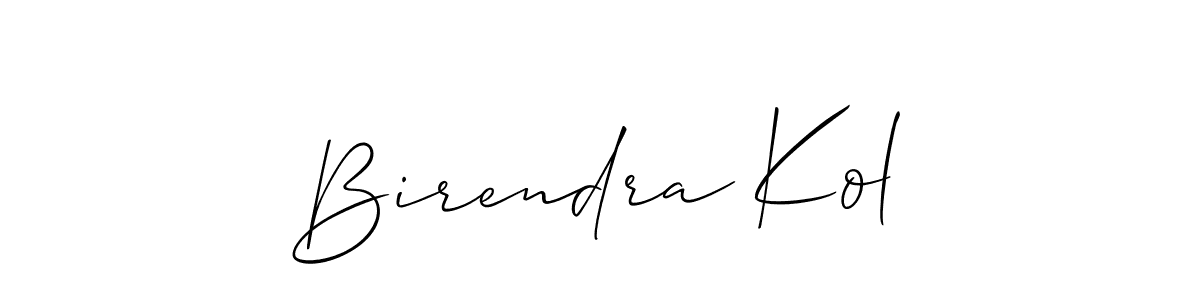 You should practise on your own different ways (Allison_Script) to write your name (Birendra Kol) in signature. don't let someone else do it for you. Birendra Kol signature style 2 images and pictures png