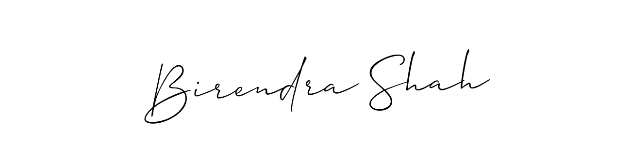 Use a signature maker to create a handwritten signature online. With this signature software, you can design (Allison_Script) your own signature for name Birendra Shah. Birendra Shah signature style 2 images and pictures png