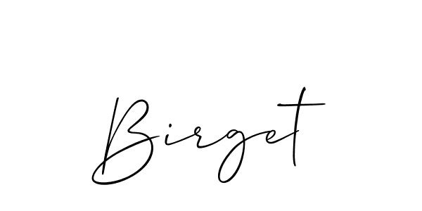 Use a signature maker to create a handwritten signature online. With this signature software, you can design (Allison_Script) your own signature for name Birget. Birget signature style 2 images and pictures png