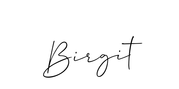 How to make Birgit name signature. Use Allison_Script style for creating short signs online. This is the latest handwritten sign. Birgit signature style 2 images and pictures png