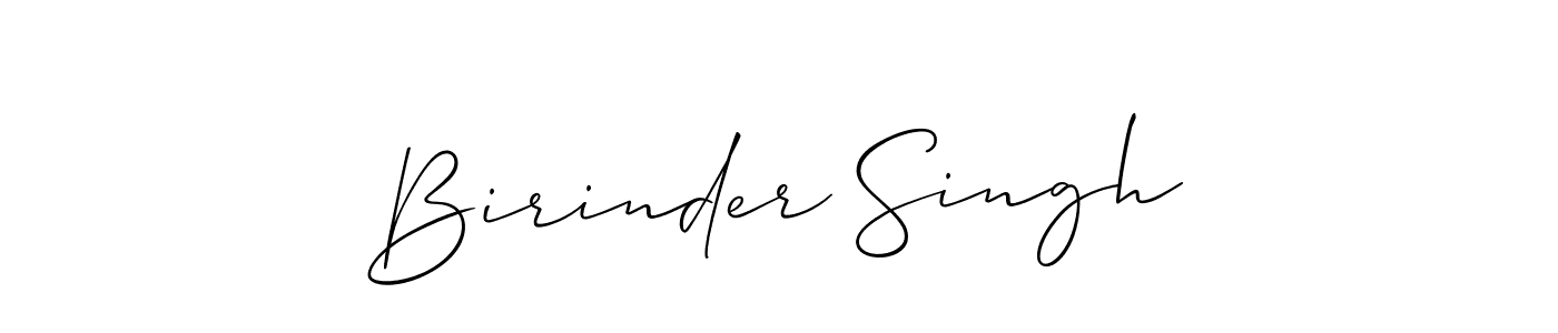 Use a signature maker to create a handwritten signature online. With this signature software, you can design (Allison_Script) your own signature for name Birinder Singh. Birinder Singh signature style 2 images and pictures png