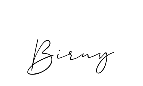 The best way (Allison_Script) to make a short signature is to pick only two or three words in your name. The name Birny include a total of six letters. For converting this name. Birny signature style 2 images and pictures png