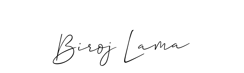 It looks lik you need a new signature style for name Biroj Lama. Design unique handwritten (Allison_Script) signature with our free signature maker in just a few clicks. Biroj Lama signature style 2 images and pictures png