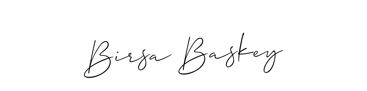 How to make Birsa Baskey name signature. Use Allison_Script style for creating short signs online. This is the latest handwritten sign. Birsa Baskey signature style 2 images and pictures png