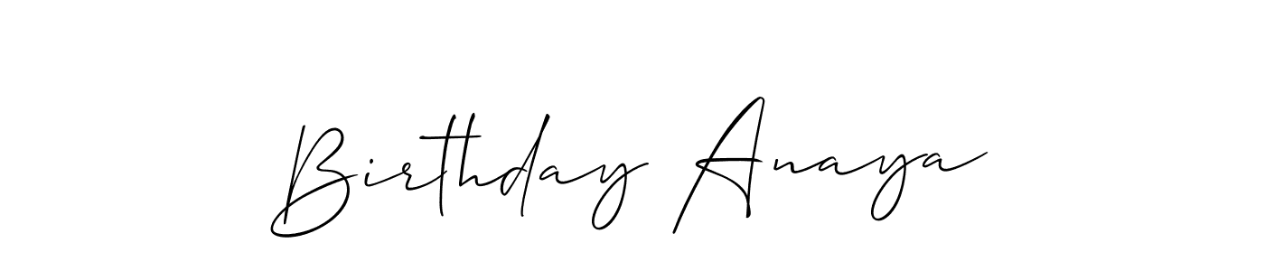 Similarly Allison_Script is the best handwritten signature design. Signature creator online .You can use it as an online autograph creator for name Birthday Anaya. Birthday Anaya signature style 2 images and pictures png