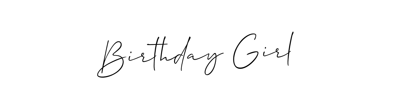 Make a beautiful signature design for name Birthday Girl. With this signature (Allison_Script) style, you can create a handwritten signature for free. Birthday Girl signature style 2 images and pictures png