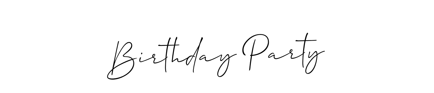 Use a signature maker to create a handwritten signature online. With this signature software, you can design (Allison_Script) your own signature for name Birthday Party. Birthday Party signature style 2 images and pictures png