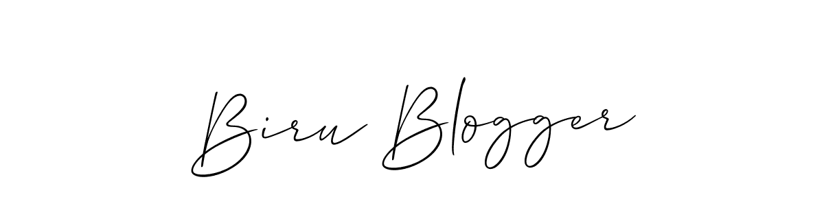 Make a beautiful signature design for name Biru Blogger. With this signature (Allison_Script) style, you can create a handwritten signature for free. Biru Blogger signature style 2 images and pictures png