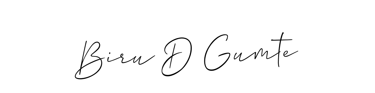 Also we have Biru D Gumte name is the best signature style. Create professional handwritten signature collection using Allison_Script autograph style. Biru D Gumte signature style 2 images and pictures png