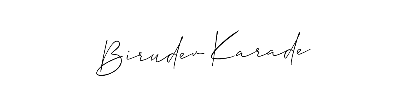 Use a signature maker to create a handwritten signature online. With this signature software, you can design (Allison_Script) your own signature for name Birudev Karade. Birudev Karade signature style 2 images and pictures png