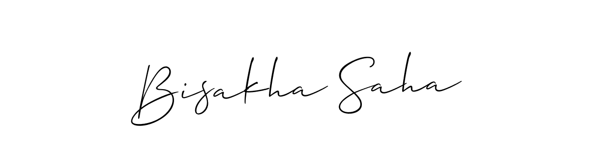 Create a beautiful signature design for name Bisakha Saha. With this signature (Allison_Script) fonts, you can make a handwritten signature for free. Bisakha Saha signature style 2 images and pictures png